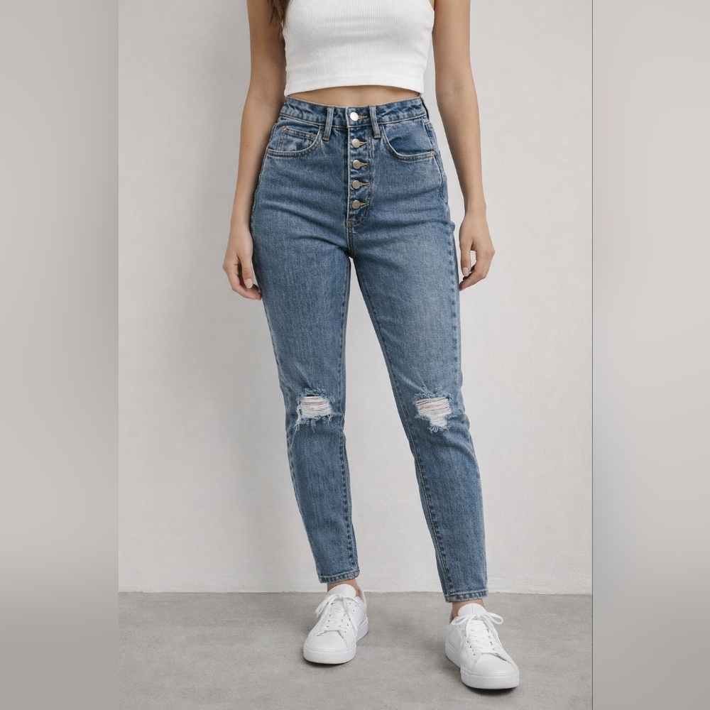 WeWoreWhat High Rise Blue Jeans